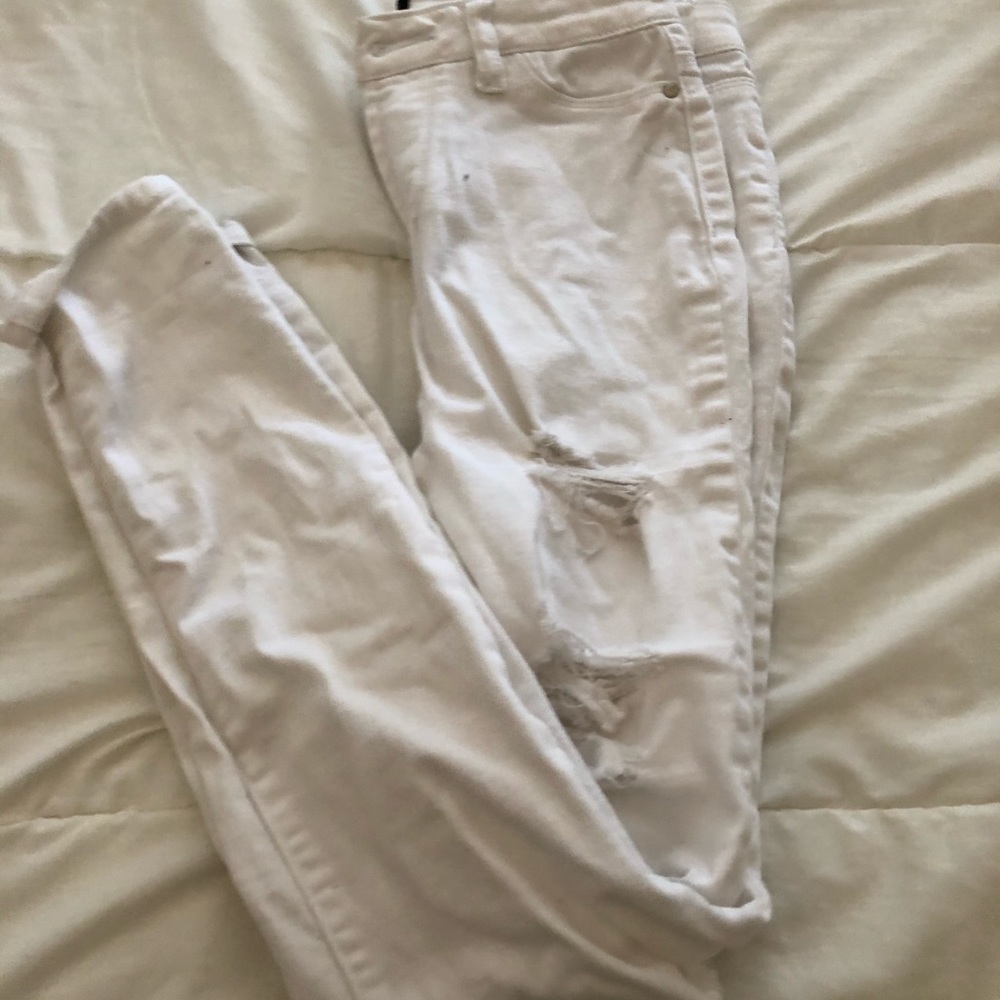 white ripped jeans